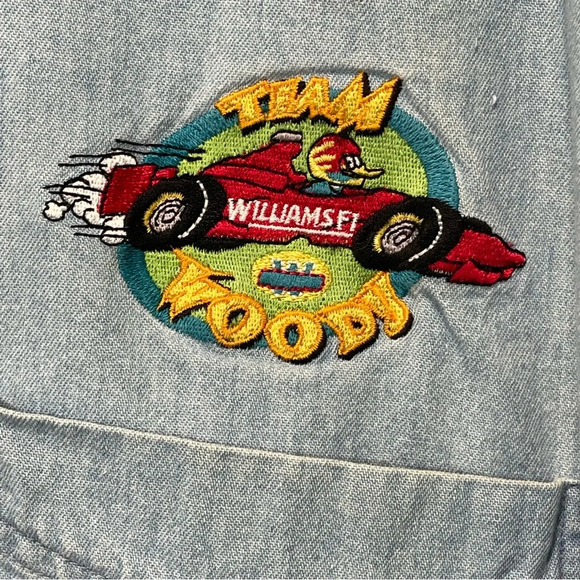 Vintage Team Woody Denim Light Blue Shirt Men size Large - Picture 4 of 17